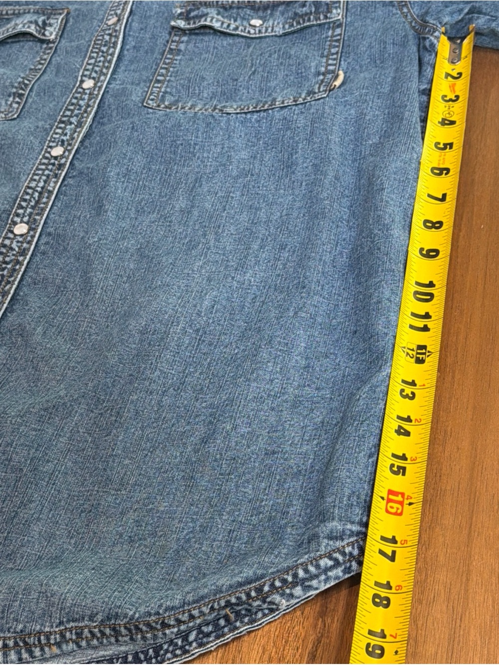 We The Free The Short Of It Denim Top Oversized Western Tunic Shirt M - Picture 10 of 14